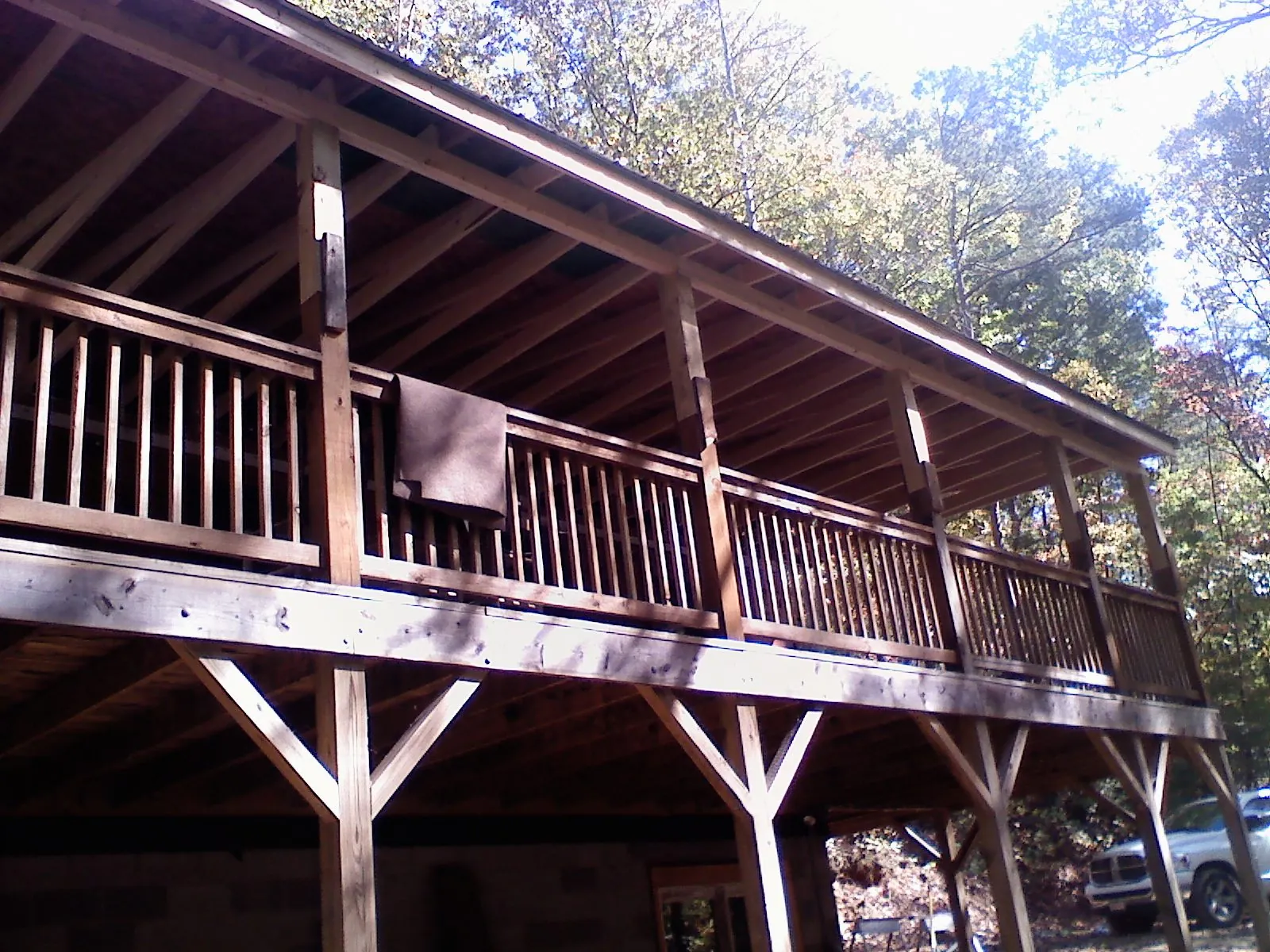 Timber framing under a new elevated porch and deck — Roof Leak Repair in Rancocas by Roofing Brothers